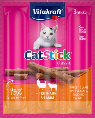 Vitakraft Cat Stick Turkey And Lamb (3 x 6g
