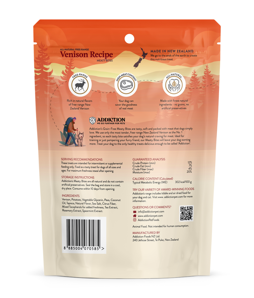 Image result for Addiction Venison Meaty Bites Dog Treats - The Paw Store