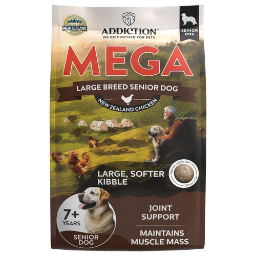 Addiction MEGA Chicken Large Breed Senior, Complete & Balanced Dry Dog Food 15kg