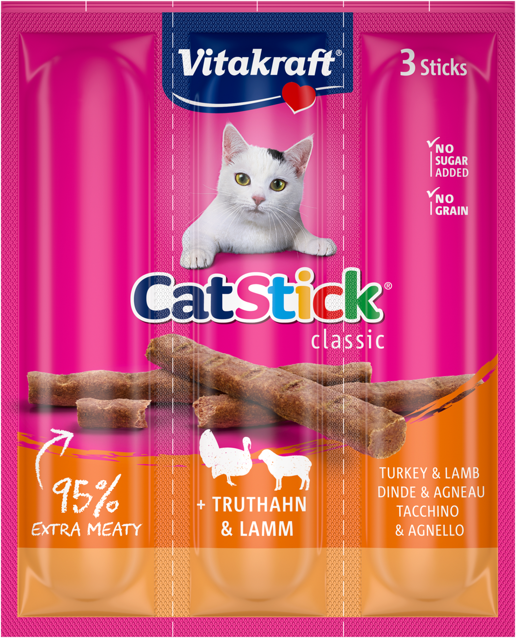 Vitakraft Cat Stick Turkey And Lamb (3 x 6g)