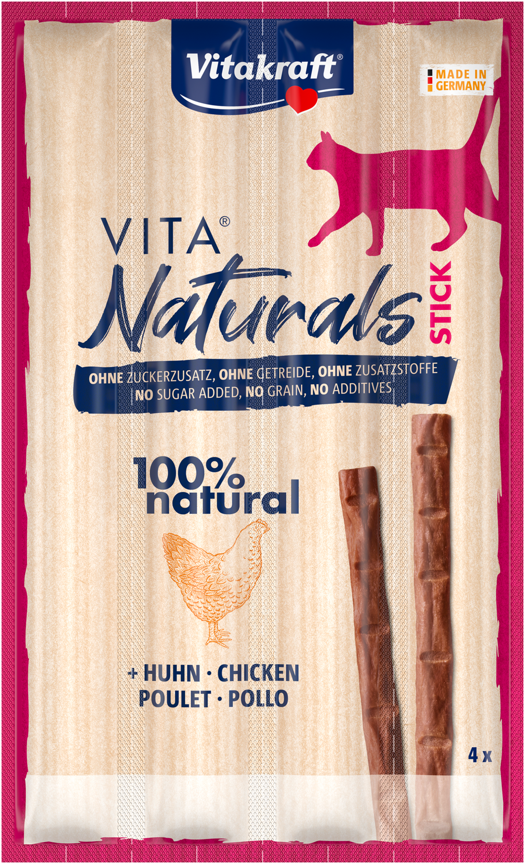 Vitakraft Naturals Cat Stick Chicken - 20g (4 x 5g)