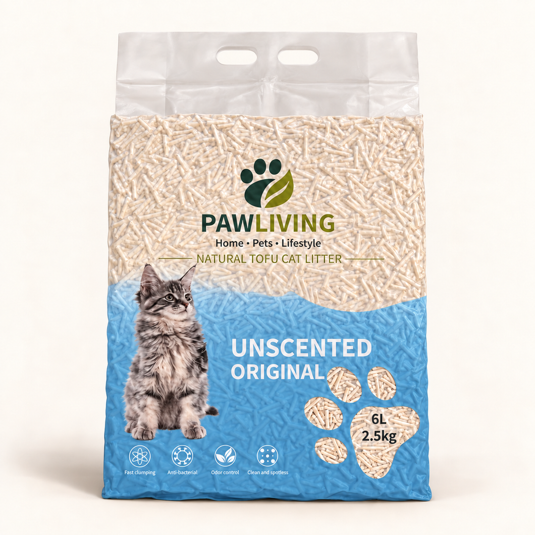 PawLiving All-Natural Unscented Cassava Cat Litter 6 litre - 2.5kg