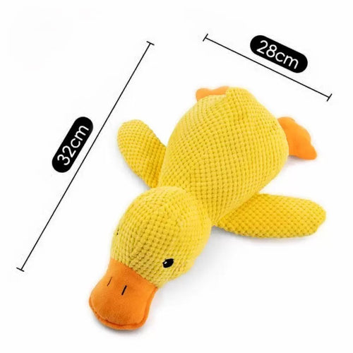Interactive Plush Yellow Duck Dog Toy