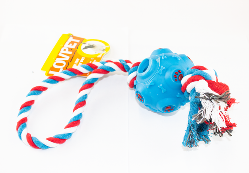 2-1 Rope Toy With Treat Ball For Dogs