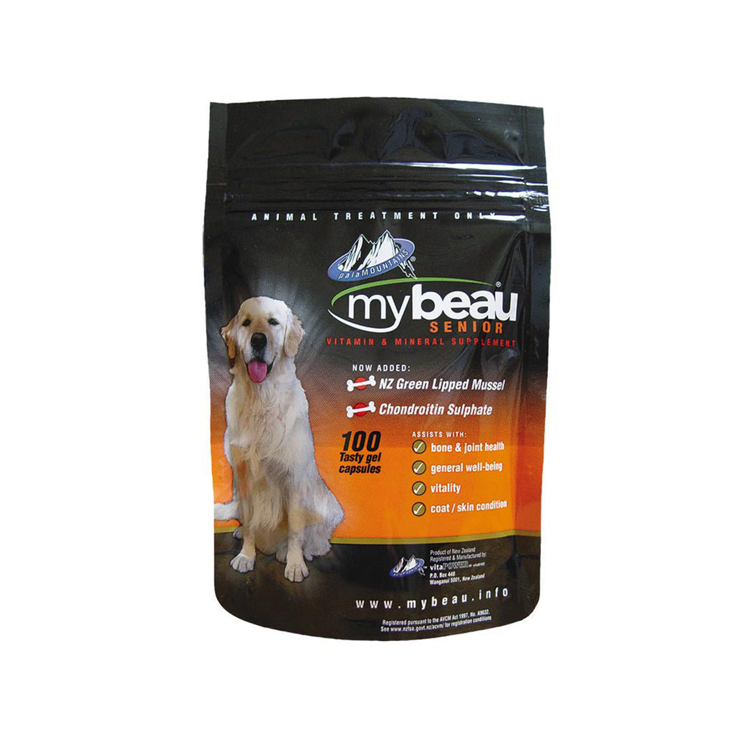 MYBEAU Senior Dog Vitamin & Mineral Supplement - 100 Gel Capsules
