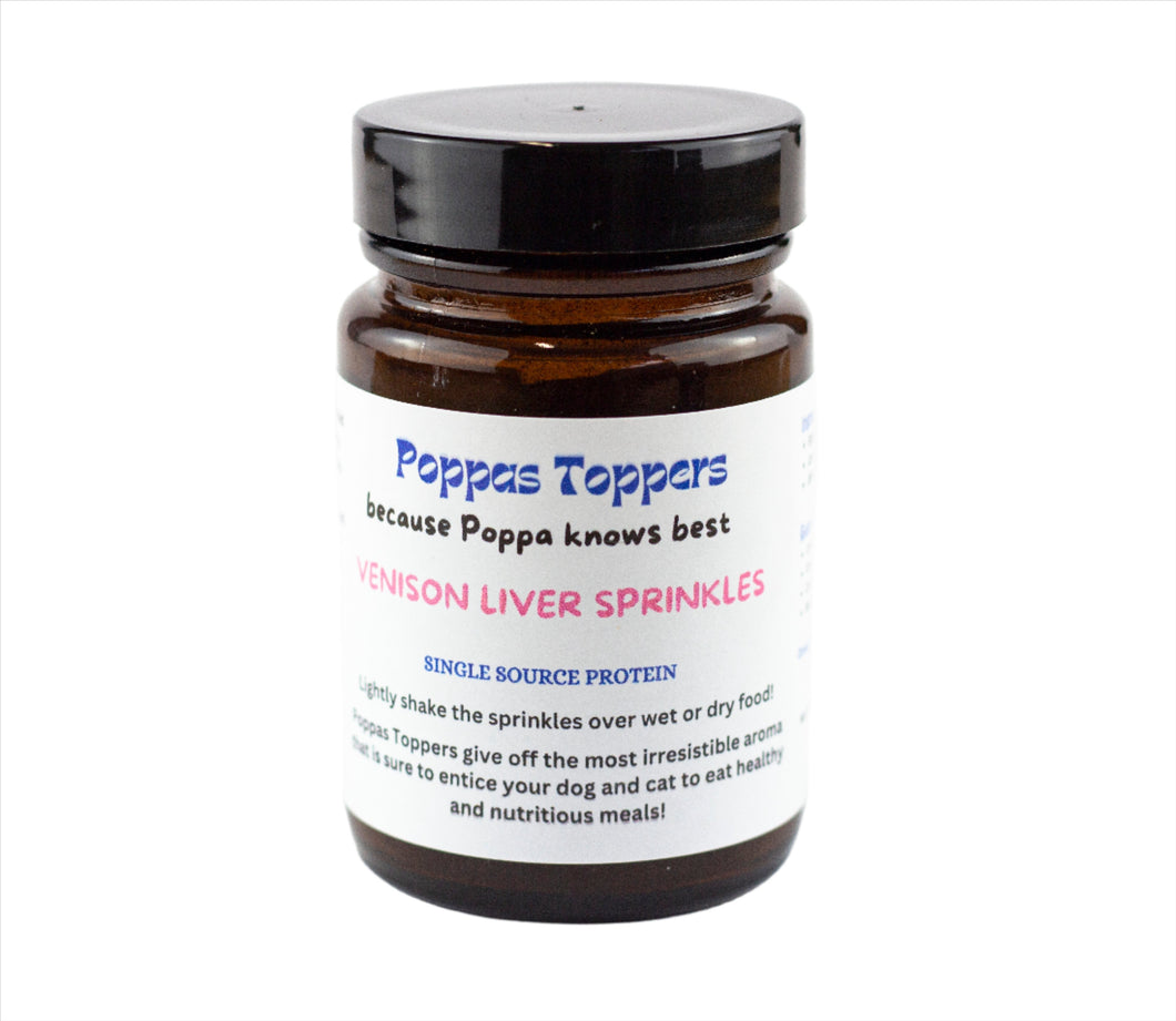 Poppas Toppers Venison Liver Sprinkles 50g For Cats & Dogs