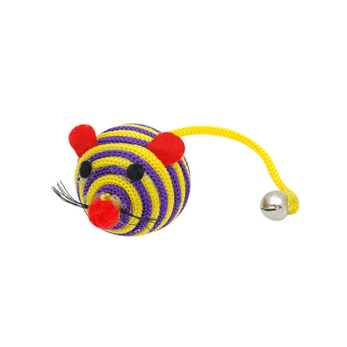 Striped Mouse Cat Toy With bell On Tail - 2 Pack
