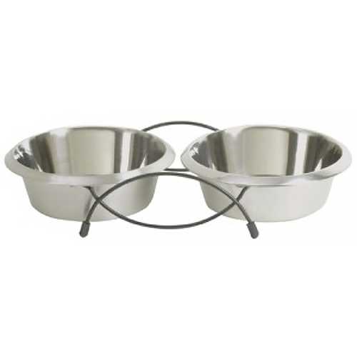 Stainless Steel Double Diner Prima Dog Bowls